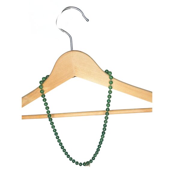 Vintage Green Aventurine Necklace - Natural Stone Beads 70s/90s Era - Picture 5 of 6